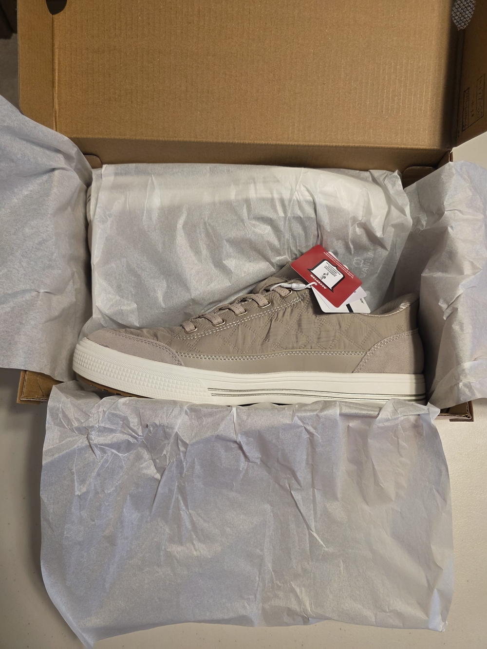 Skechers Arch Fit Arcade Cuddle Steps Women's Quilted Taupe Size 11